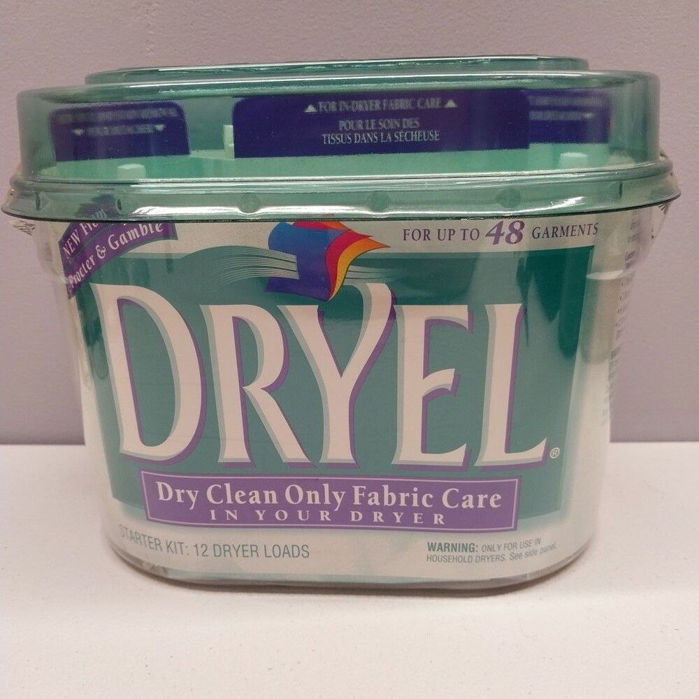 Vintage Dryel Dry Cleaning Complete Starter Kit Original Reusable Garment Bag